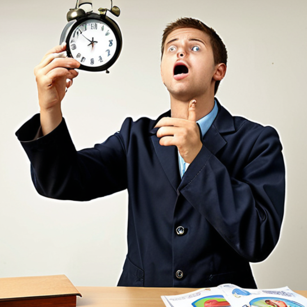 **A stressed student teacher candidate during an early childhood education practical exam, juggling theory and practical application, with a clock emphasizing time pressure.**