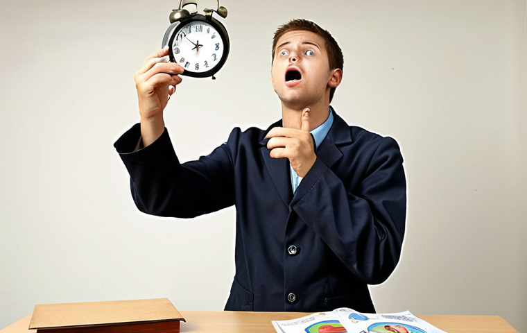 **A stressed student teacher candidate during an early childhood education practical exam, juggling theory and practical application, with a clock emphasizing time pressure.**